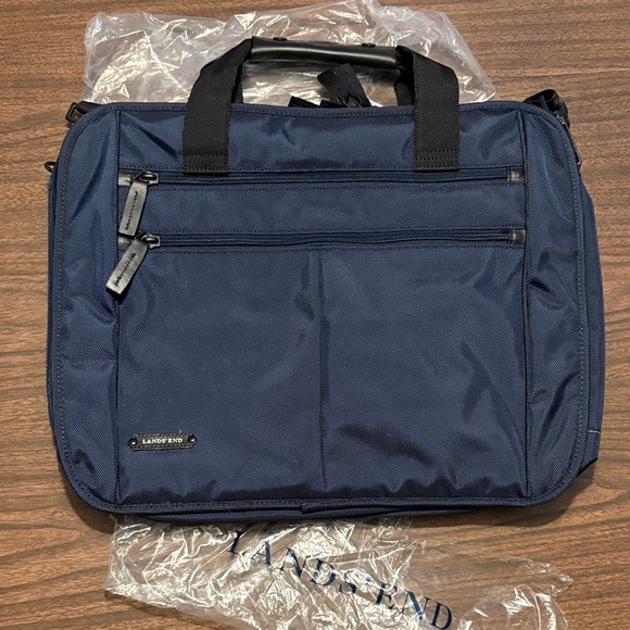 NEW Lands’ End Lighthouse Briefcase Deep Sea Navy Bag